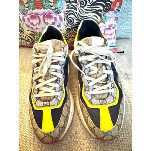 Men's Gucci Rhyton Retro Logo Low Top Sneakers Size 11